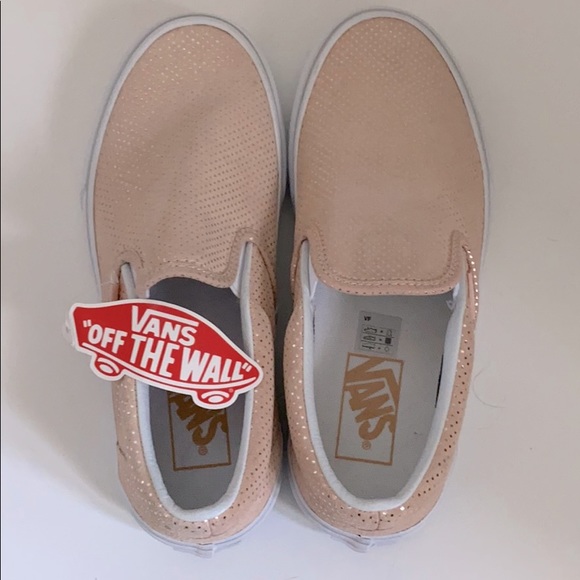 Vans Shoes - Vans! Pale pink/nude with gold dots!